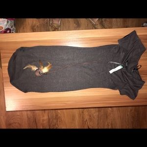 Olive green dress with necklace